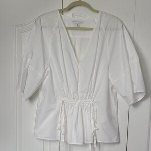 Women's Banana Republic Cotton Poplin Cinch-Waist Top Sz XL